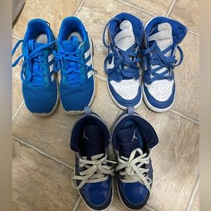 Lot Kid Shoes Adidas, Nike, Air Jordan “see pictures for all sizes”